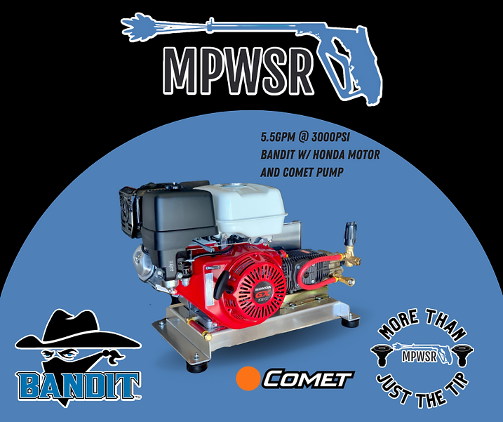 Bandit Belt Drive 5.5gpm at 3000psi Honda GX390 with Comet Pump